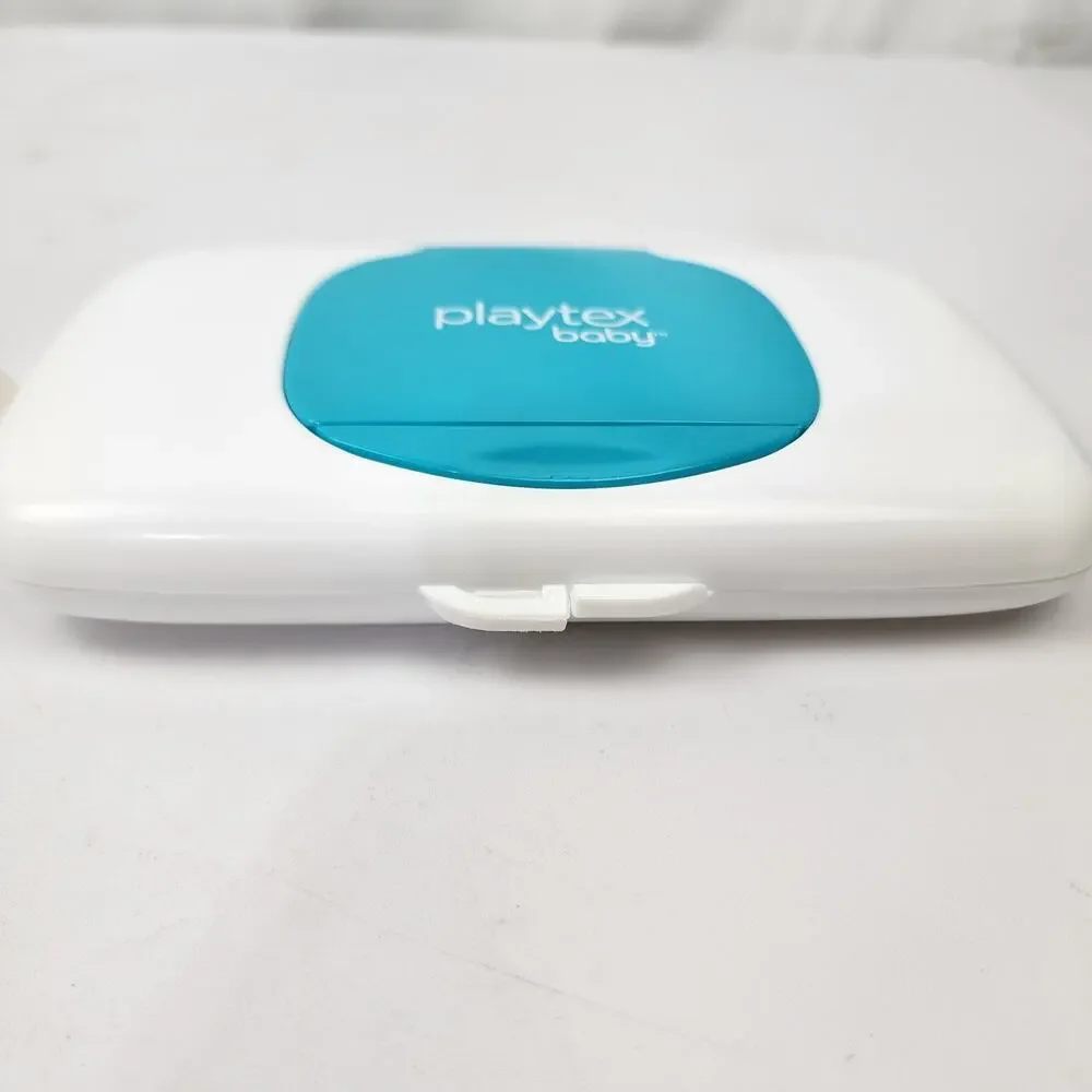 Playtex Baby Empty Baby Wipes Travel Size Dispenser Refillable Case Teal White